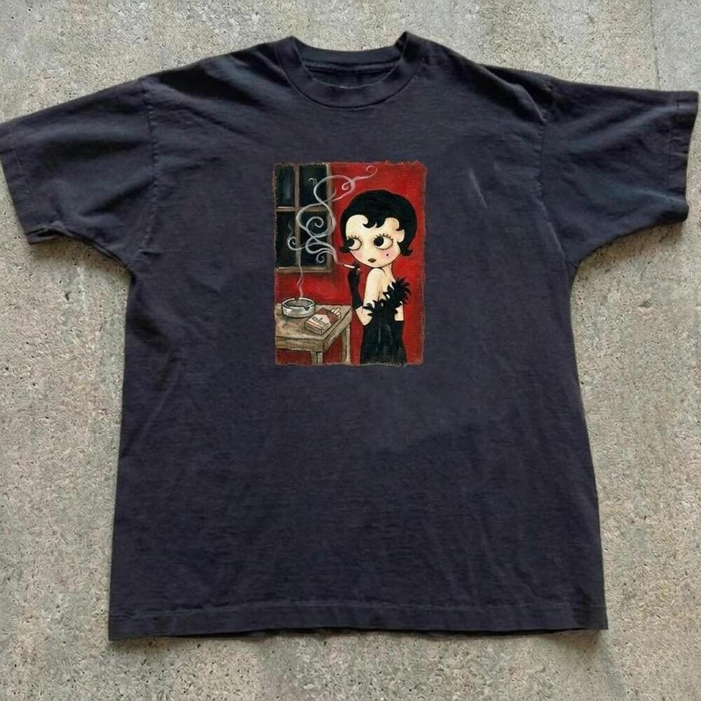Black Betty Boop Tee With Red Accents